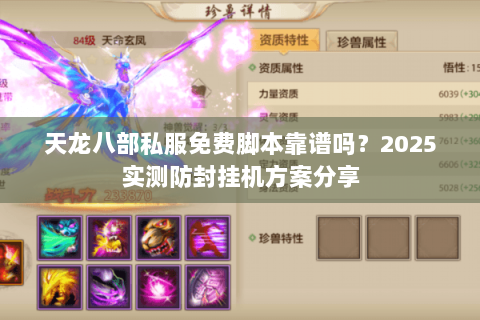 天龙八部私服免费脚本靠谱吗？2025实测防封挂机方案分享