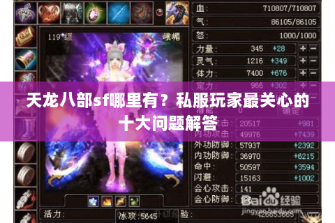 天龙八部sf哪里有？私服玩家最关心的十大问题解答