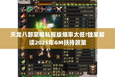 天龙八部荣耀私服版爆率太低?独家解读2025年GM扶持政策