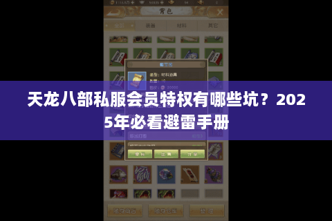 天龙八部私服会员特权有哪些坑？2025年必看避雷手册