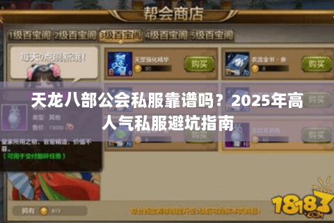天龙八部公会私服靠谱吗？2025年高人气私服避坑指南