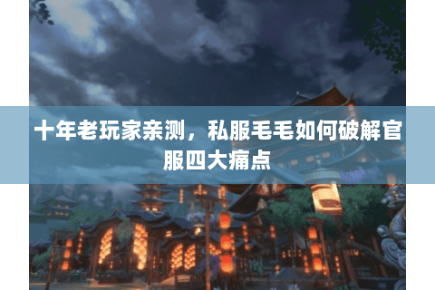 十年老玩家亲测，私服毛毛如何破解官服四大痛点
