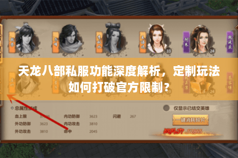 天龙八部私服功能深度解析，定制玩法如何打破官方限制？