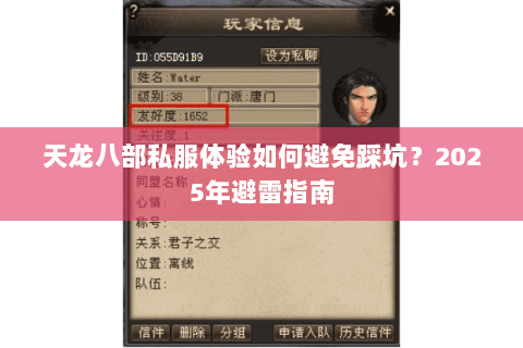 天龙八部私服体验如何避免踩坑？2025年避雷指南