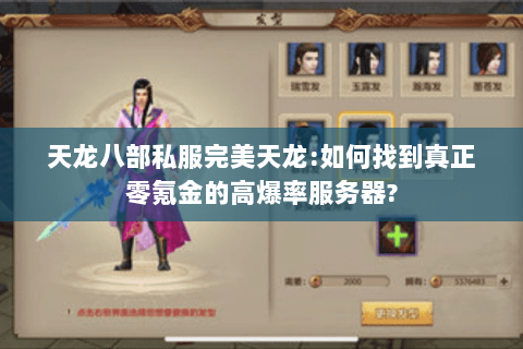 天龙八部私服完美天龙:如何找到真正零氪金的高爆率服务器?