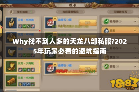 Why找不到人多的天龙八部私服?2025年玩家必看的避坑指南