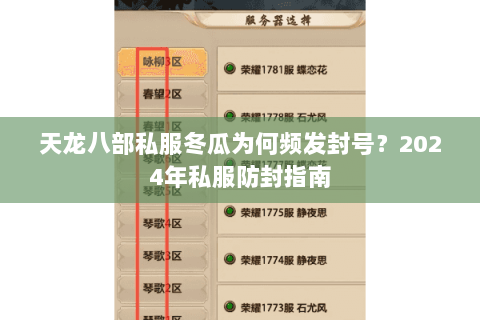 天龙八部私服冬瓜为何频发封号？2024年私服防封指南
