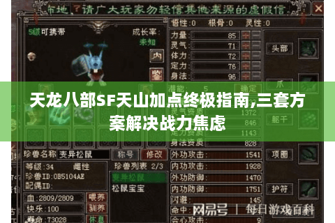 天龙八部SF天山加点终极指南,三套方案解决战力焦虑
