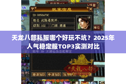 天龙八部私服哪个好玩不坑？2025年人气稳定服TOP3实测对比