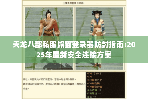 天龙八部私服熊猫登录器防封指南:2025年最新安全连接方案