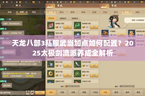 天龙八部3私服武当加点如何配置？2025太极剑流派养成全解析
