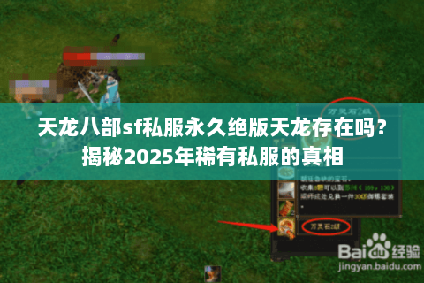天龙八部sf私服永久绝版天龙存在吗？揭秘2025年稀有私服的真相