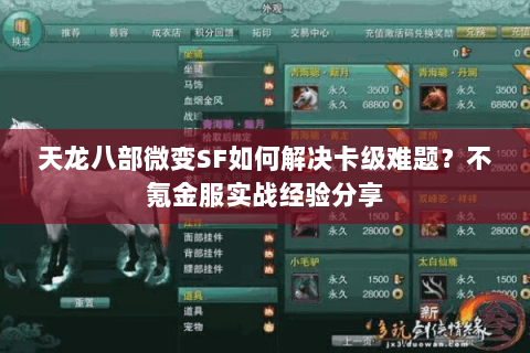 天龙八部微变SF如何解决卡级难题？不氪金服实战经验分享