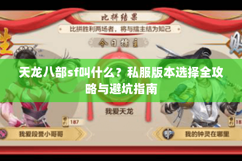 天龙八部sf叫什么？私服版本选择全攻略与避坑指南