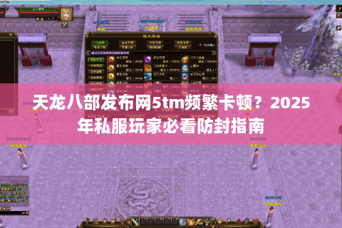 天龙八部发布网5tm频繁卡顿？2025年私服玩家必看防封指南