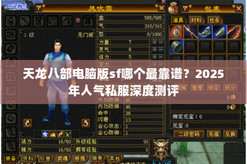 天龙八部电脑版sf哪个最靠谱？2025年人气私服深度测评