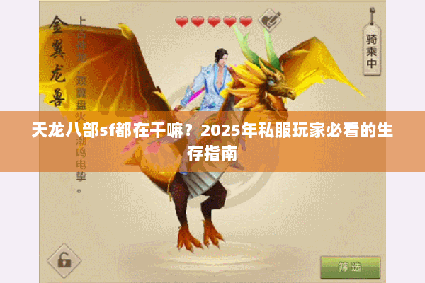 天龙八部sf都在干嘛？2025年私服玩家必看的生存指南