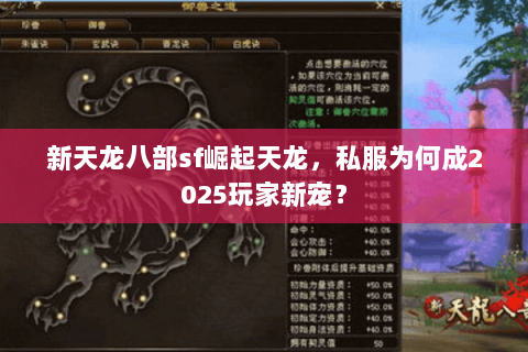 新天龙八部sf崛起天龙，私服为何成2025玩家新宠？