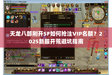 天龙八部刚开SF如何抢注VIP名额？2025新服开荒避坑指南