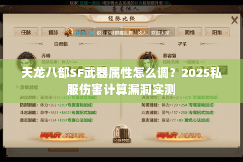 天龙八部SF武器属性怎么调？2025私服伤害计算漏洞实测