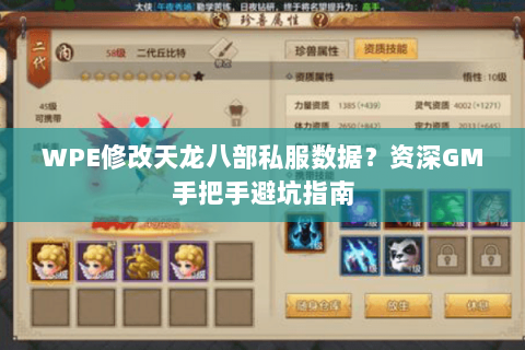 WPE修改天龙八部私服数据？资深GM手把手避坑指南