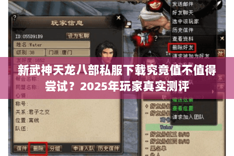 新武神天龙八部私服下载究竟值不值得尝试？2025年玩家真实测评