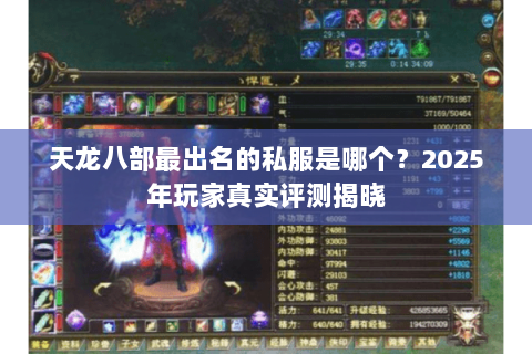 天龙八部最出名的私服是哪个？2025年玩家真实评测揭晓