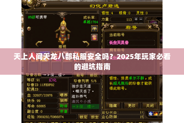 天上人间天龙八部私服安全吗？2025年玩家必看的避坑指南