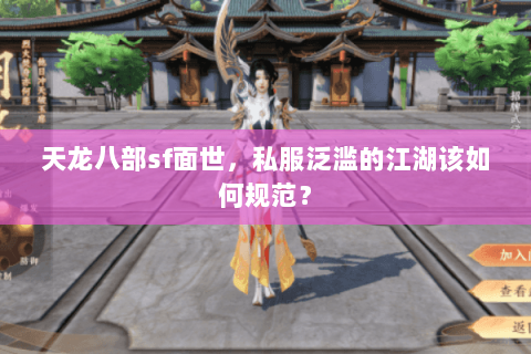 天龙八部sf面世，私服泛滥的江湖该如何规范？