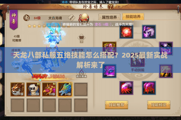 天龙八部私服五绝技能怎么搭配？2025最新实战解析来了