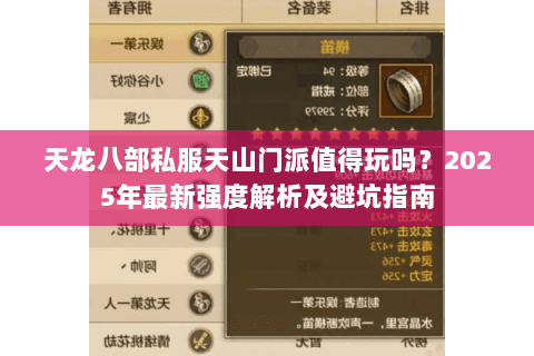 天龙八部私服天山门派值得玩吗？2025年最新强度解析及避坑指南