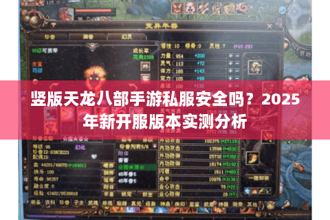 竖版天龙八部手游私服安全吗？2025年新开服版本实测分析