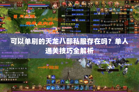 可以单刷的天龙八部私服存在吗？单人通关技巧全解析