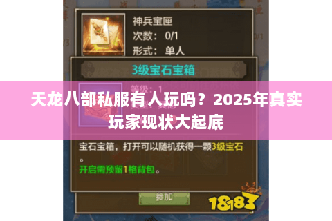 天龙八部私服有人玩吗？2025年真实玩家现状大起底