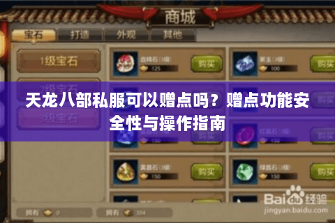 天龙八部私服可以赠点吗？赠点功能安全性与操作指南
