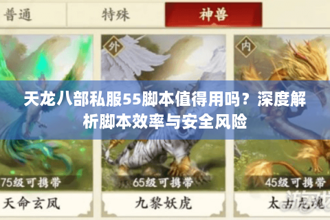 天龙八部私服55脚本值得用吗？深度解析脚本效率与安全风险