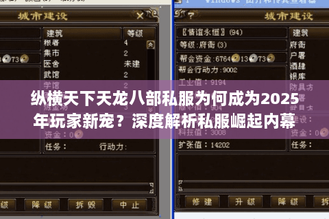 纵横天下天龙八部私服为何成为2025年玩家新宠?深度解析私服崛起内幕 纵横天下天龙八部私服为何成为2025年玩家新宠?深度解析私服崛起内幕
