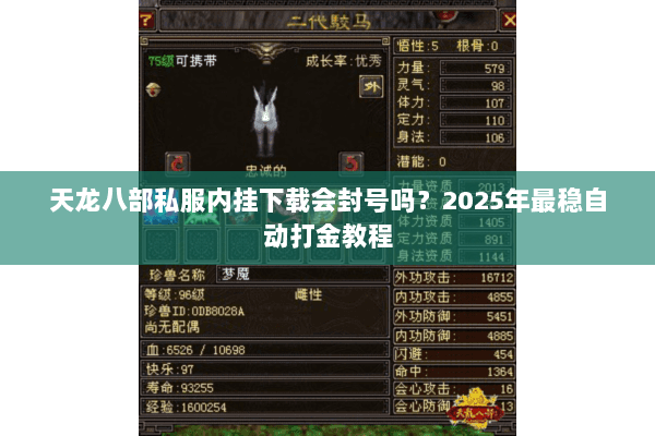 天龙八部私服内挂下载会封号吗？2025年最稳自动打金教程