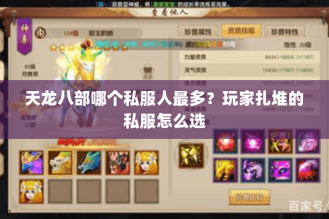 天龙八部哪个私服人最多？玩家扎堆的私服怎么选