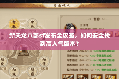 新天龙八部sf发布全攻略，如何安全找到高人气版本？