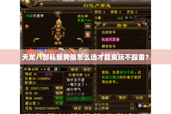 天龙八部私服跨服怎么选才能爽玩不踩雷？