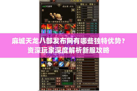 麻城天龙八部发布网有哪些独特优势？资深玩家深度解析新服攻略