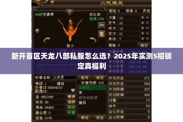 新开首区天龙八部私服怎么选？2025年实测5招锁定真福利