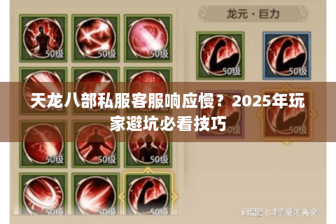 天龙八部私服客服响应慢？2025年玩家避坑必看技巧