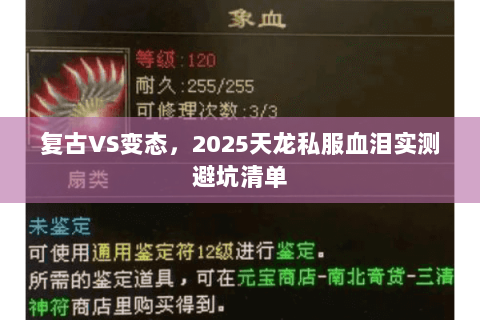 复古VS变态，2025天龙私服血泪实测避坑清单