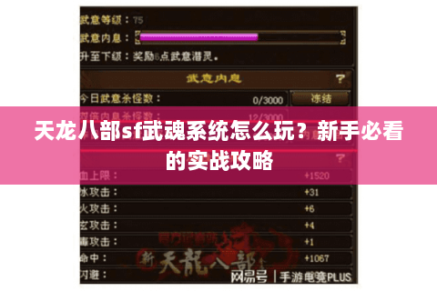 天龙八部sf武魂系统怎么玩？新手必看的实战攻略