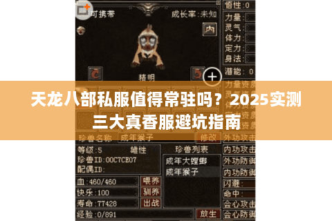 天龙八部私服值得常驻吗？2025实测三大真香服避坑指南