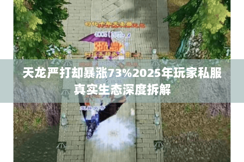 天龙严打却暴涨73%2025年玩家私服真实生态深度拆解