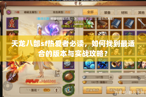 天龙八部sf热爱者必读，如何找到最适合的版本与实战攻略？