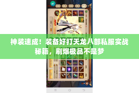 神装速成！装备好打天龙八部私服实战秘籍，刷爆极品不是梦